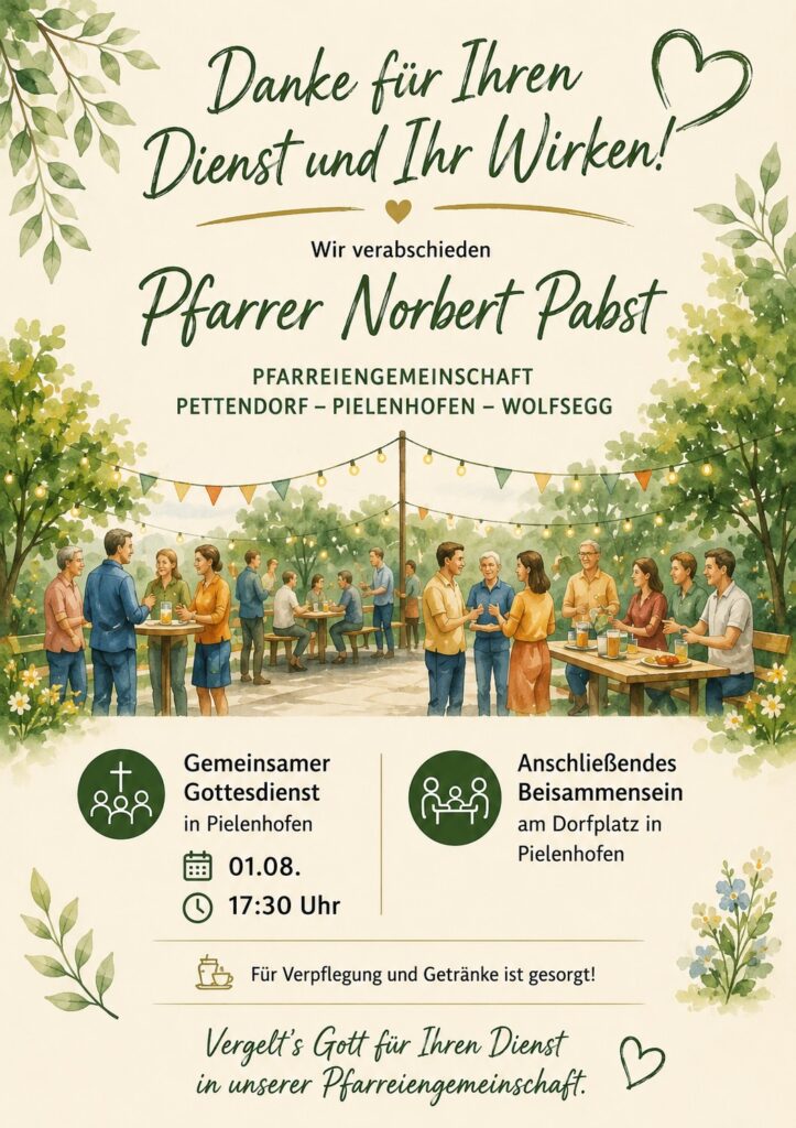 Plakat für den Abschied von Pfarrer Pabst