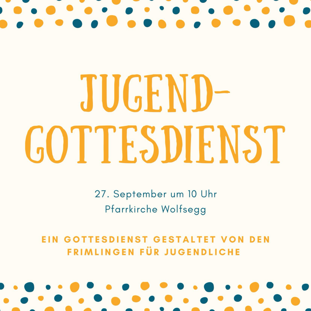 Plakat Jugendgottesdienst am 27.09.