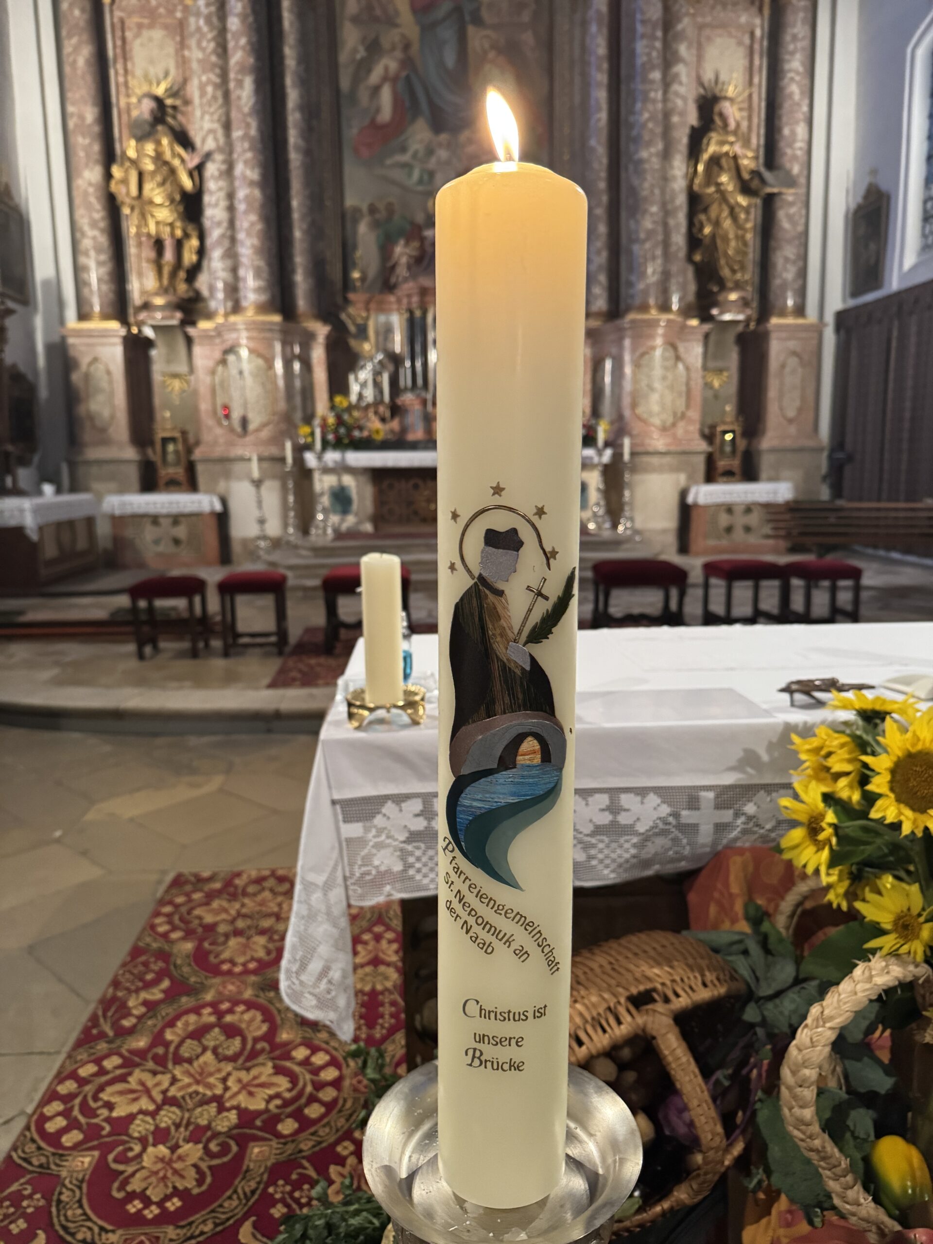 Kerze St. Nepomuk für den 03. Oktober