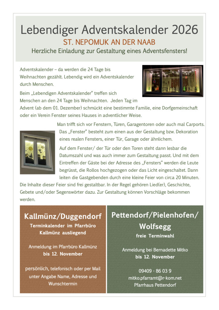 Plakat für den lebendigen Adventskalender 2026